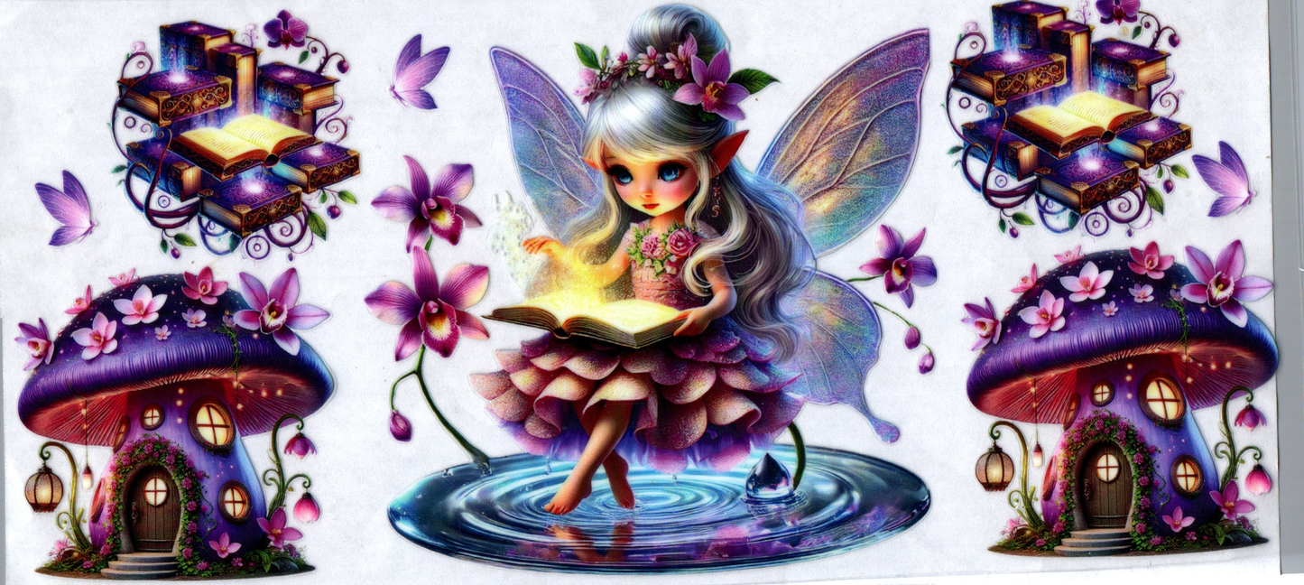 16 oz Mystical fairy reading a book