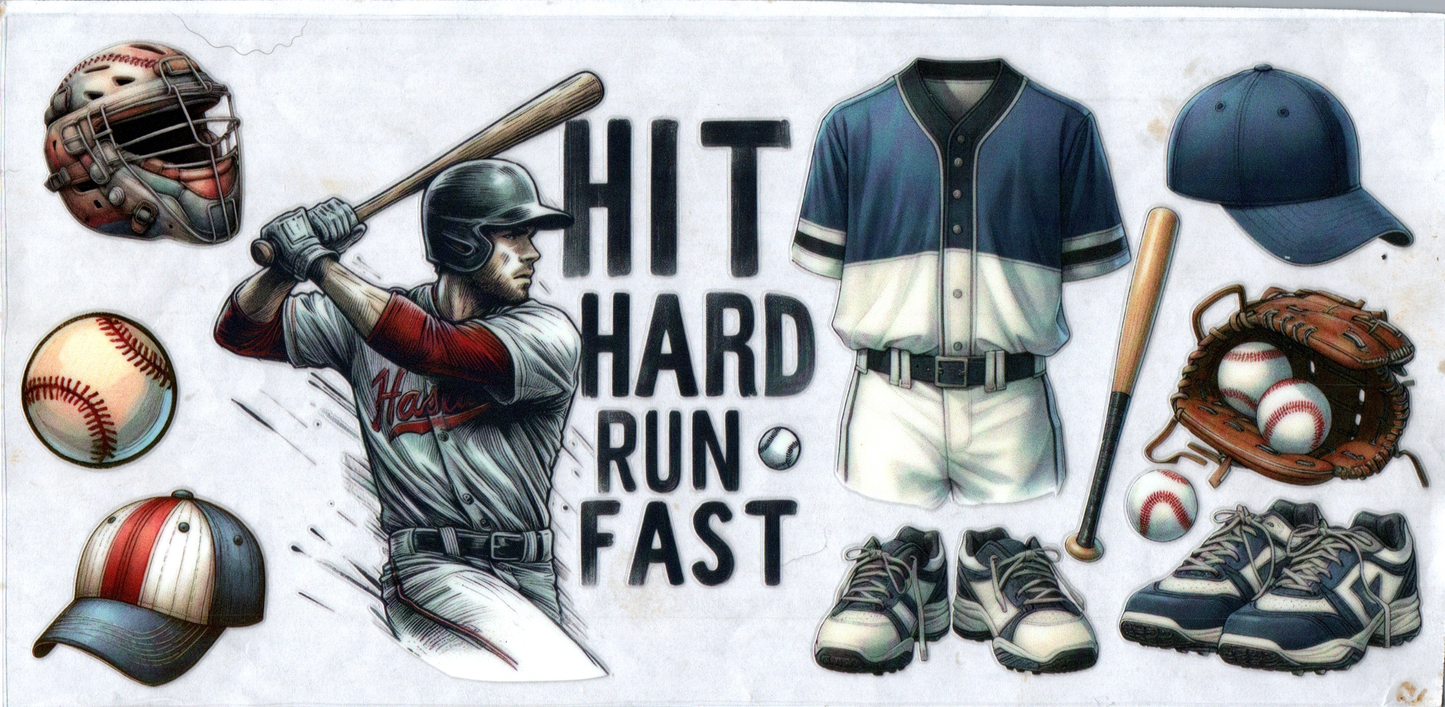 16 oz Hit hard run fast baseball 22