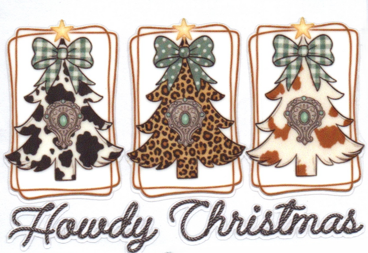 Country Trees Howdy Christmas Single Decal