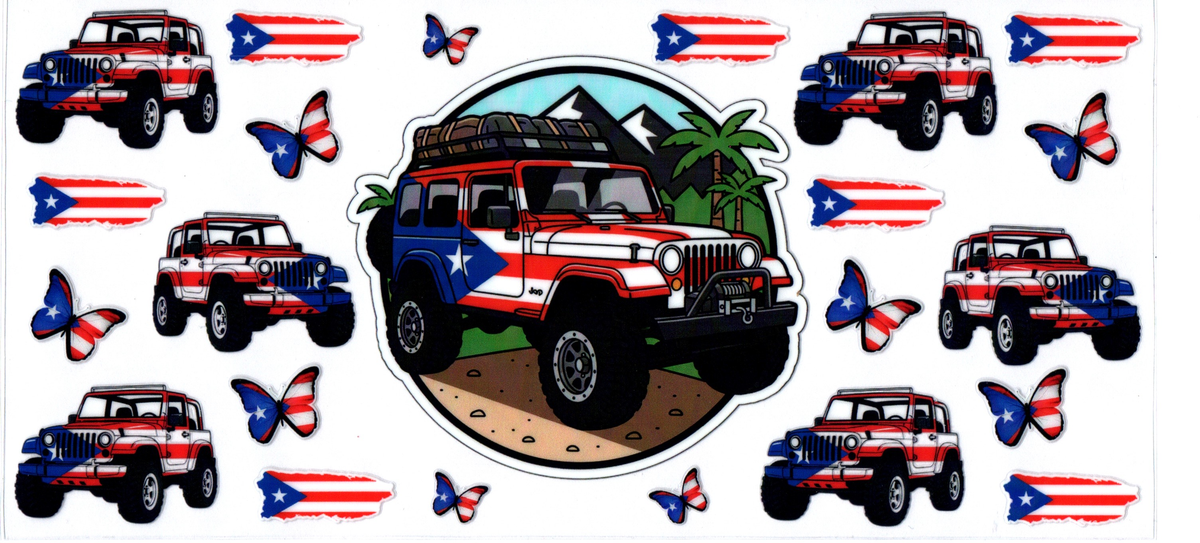 Jeep 2 TX Flag- 16oz wrap