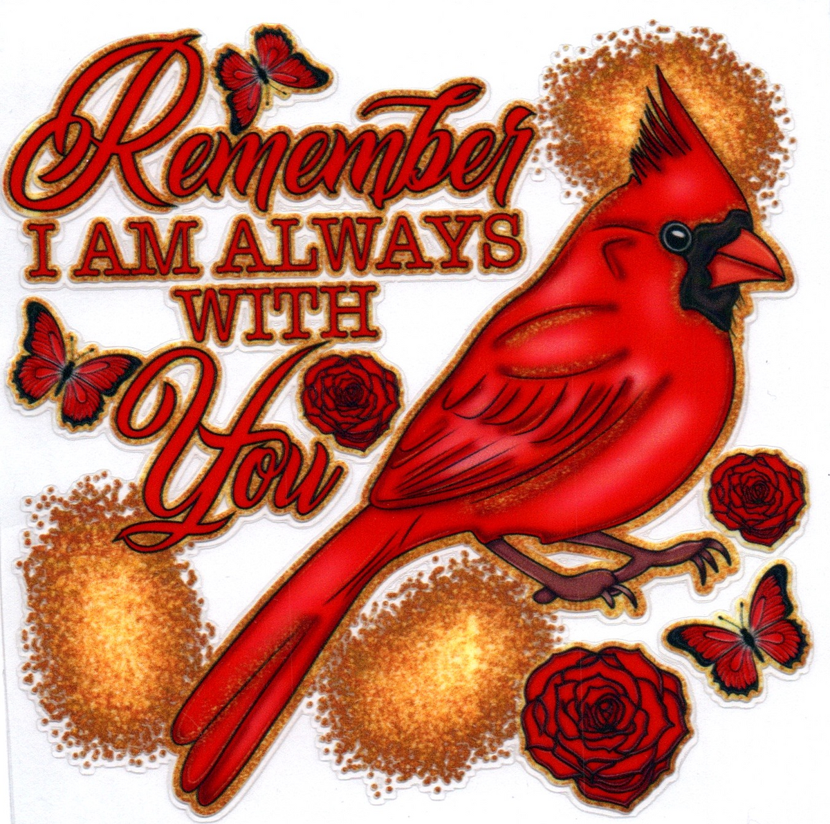 Remember I am always w/you red bird Single Decal 2