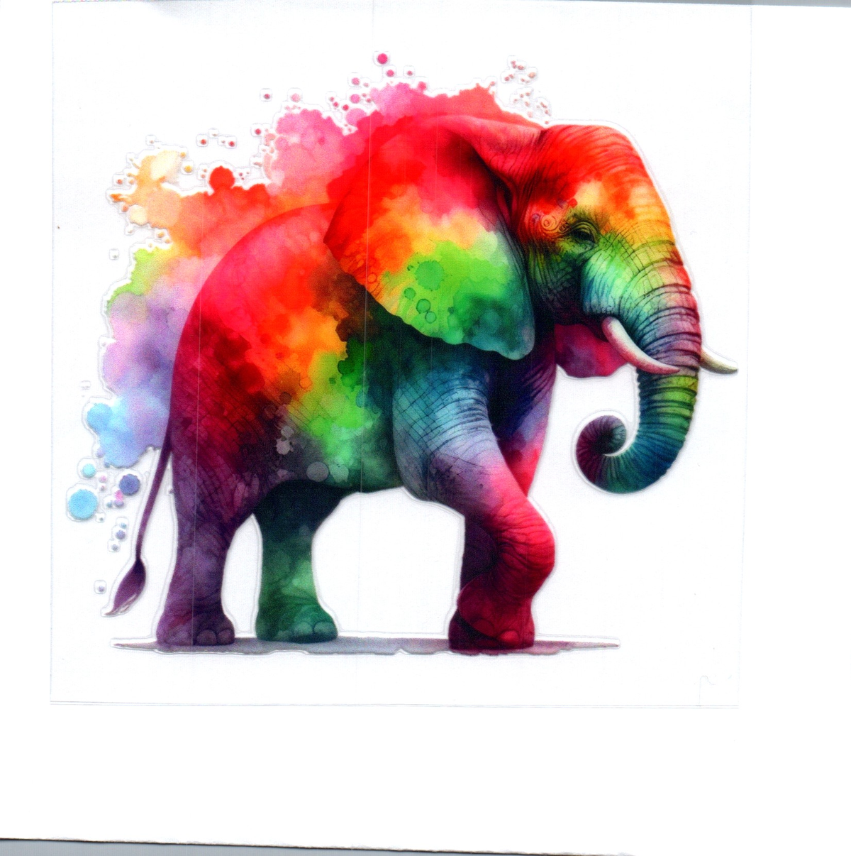 Elephant rainbow colored Single Decal 24