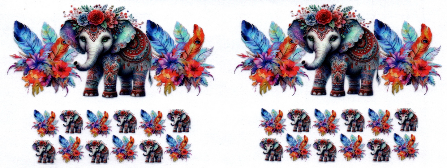 Elephant & Feathers 1 Key Chain Wrap Double 25