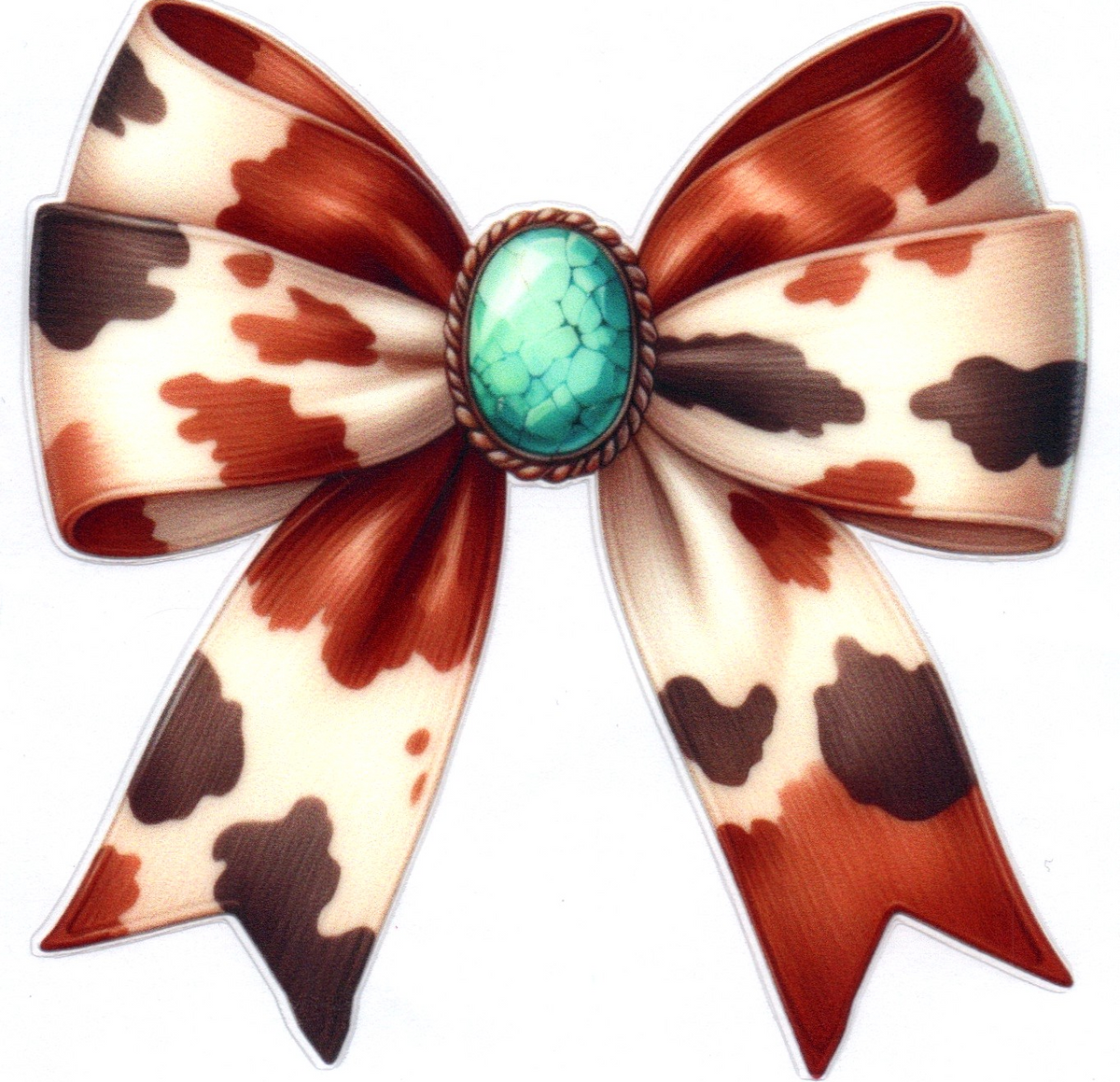 Cow Print Bow Single Decal 25