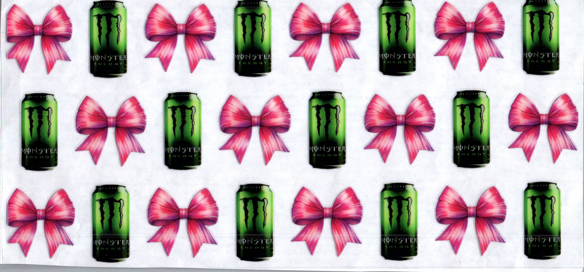 16oz green monster energy pink bows 261