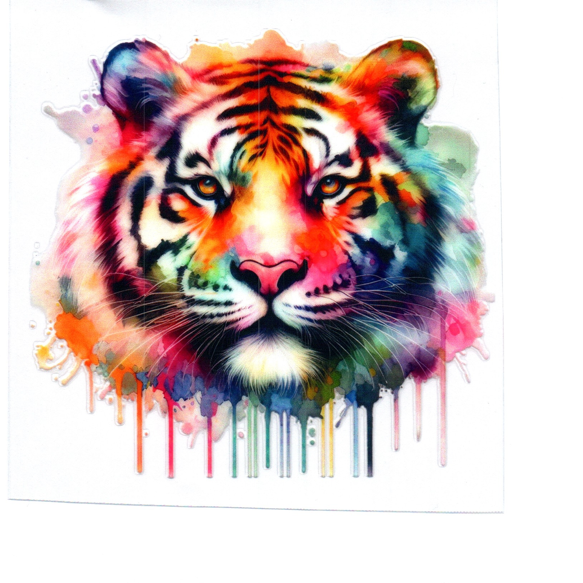 Color splash tiger head Single Decal 26