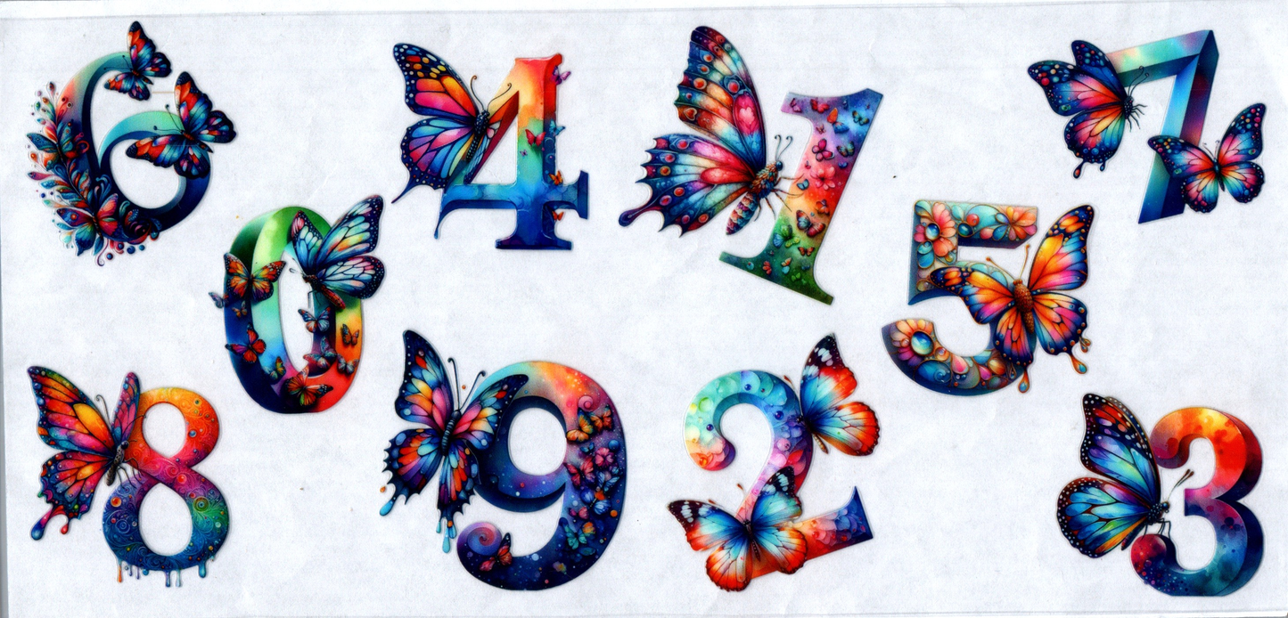 16 oz Butterfly Numbers/Letters 27