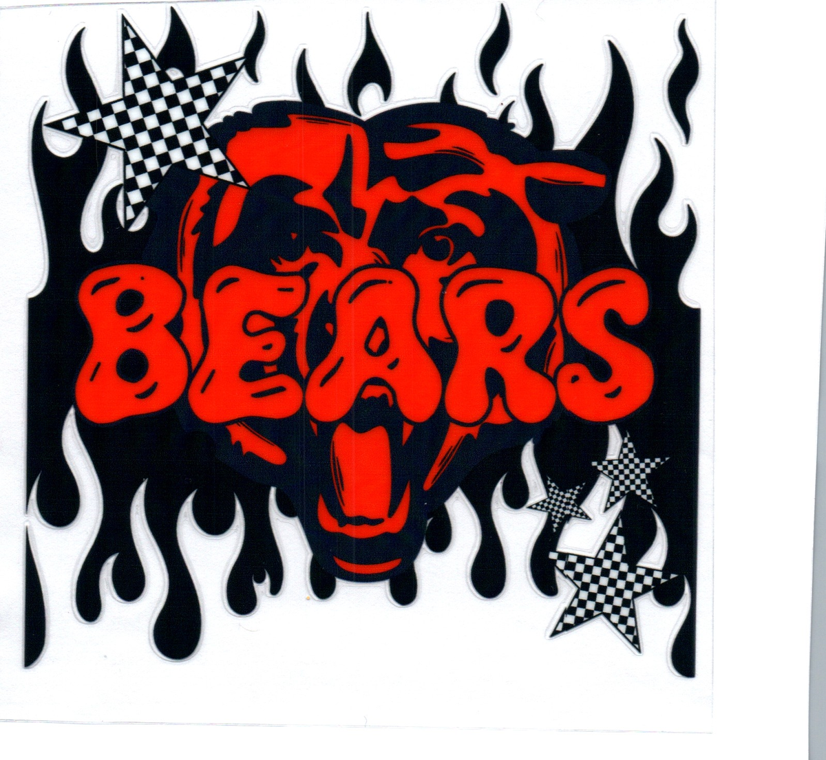 bears dripping flames Single Decal football 27
