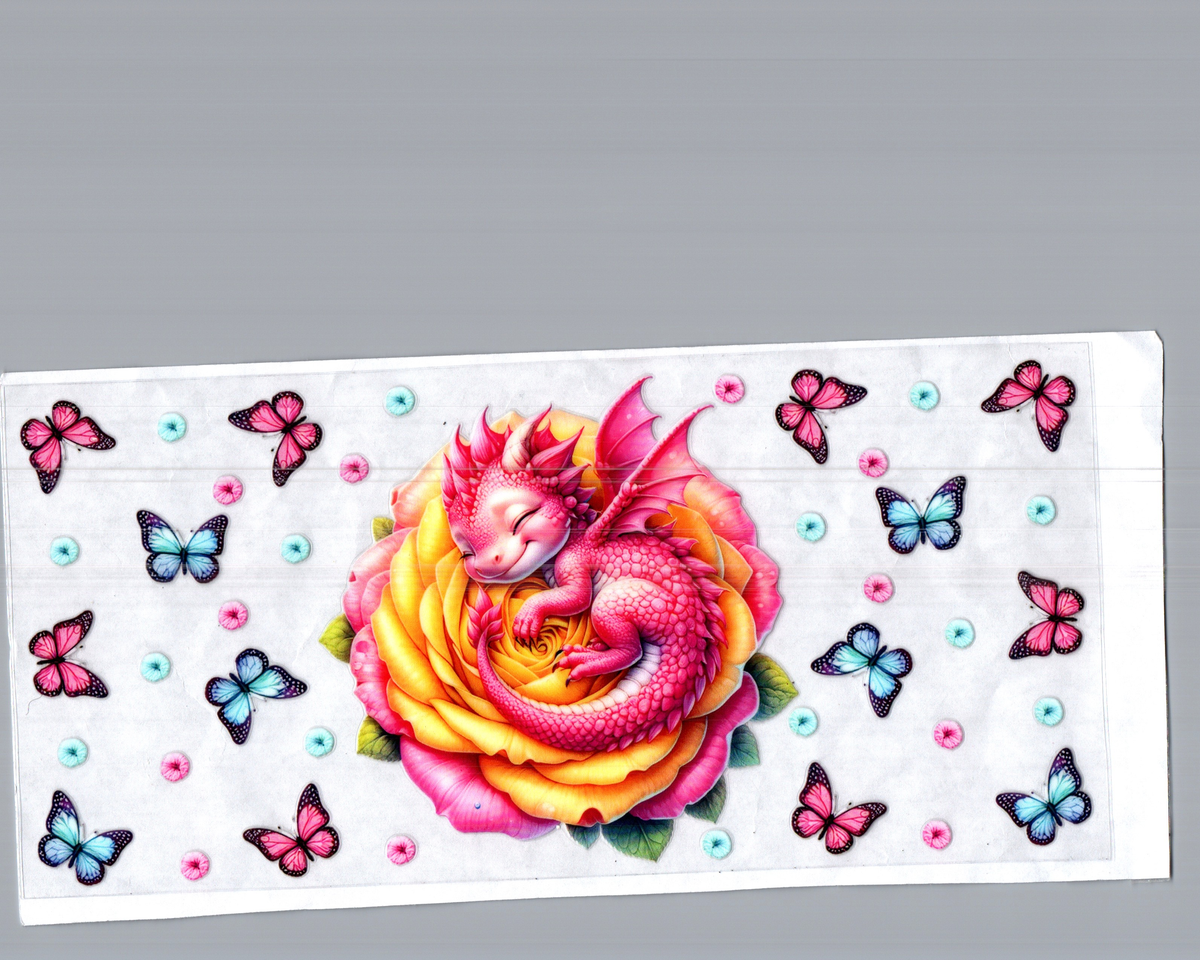 16 oz sleeping pink dragon butterflies misc 276