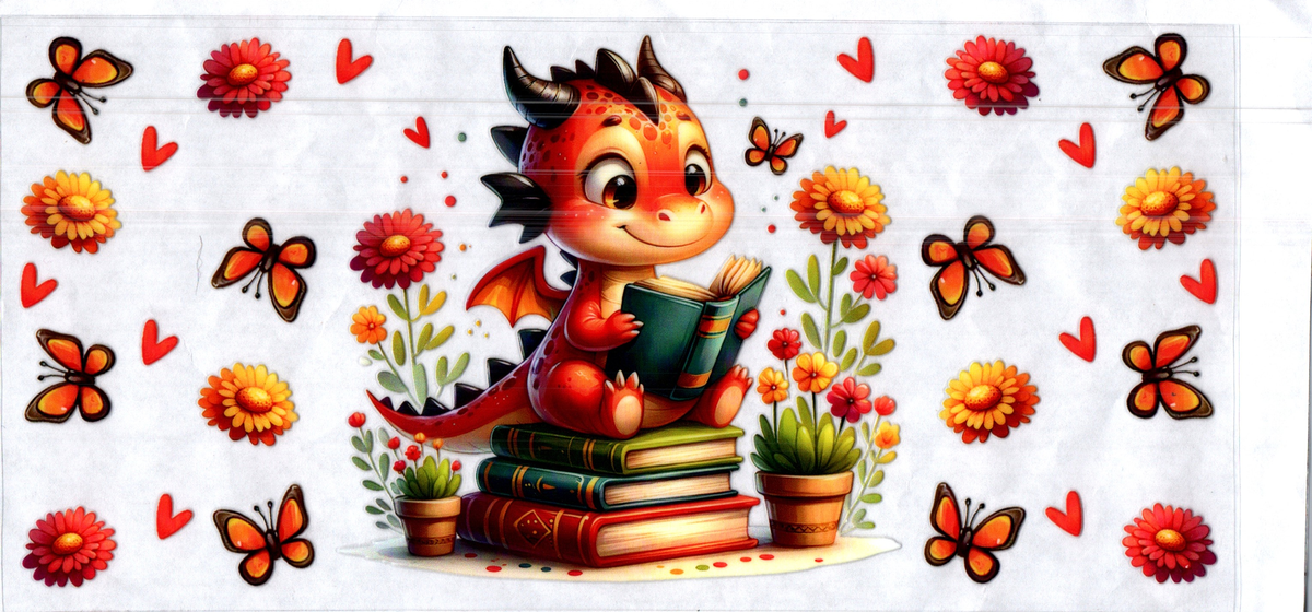 16 oz orange dragon on books misc 279