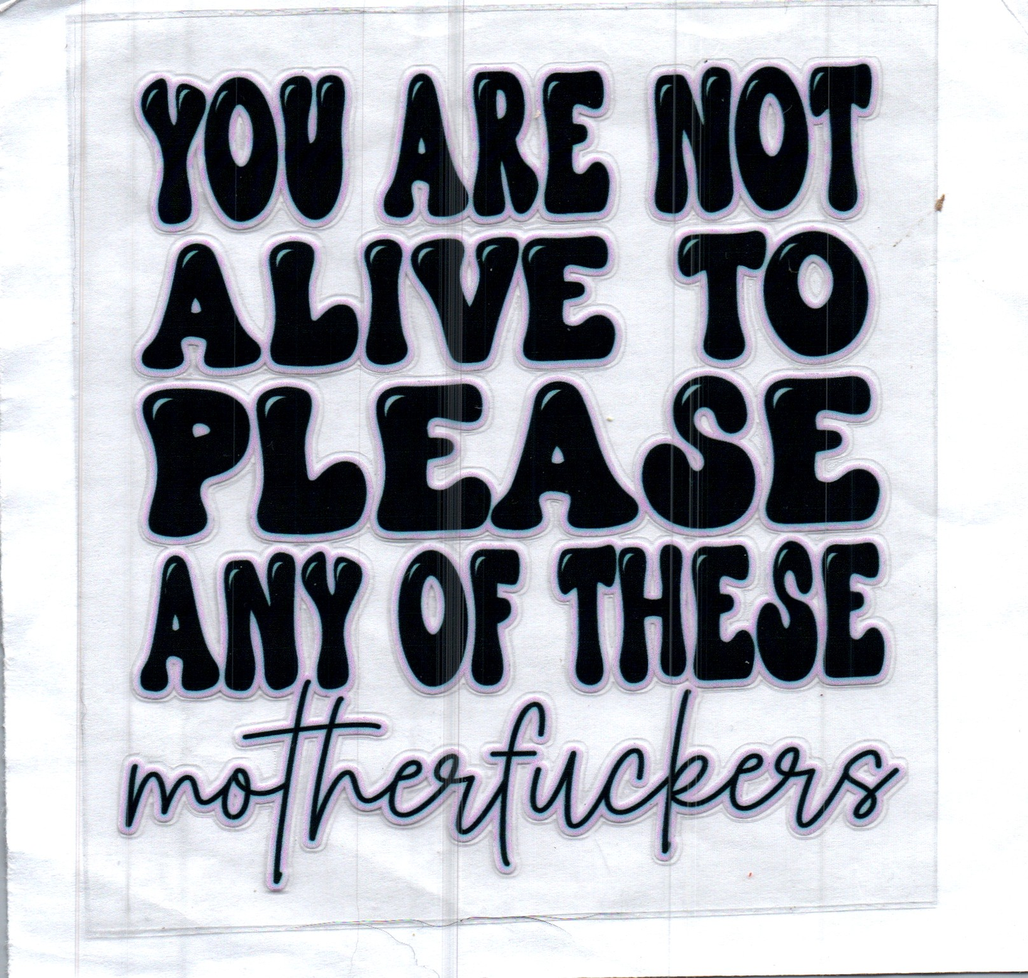 You are not alive to please any of the MFers Decal