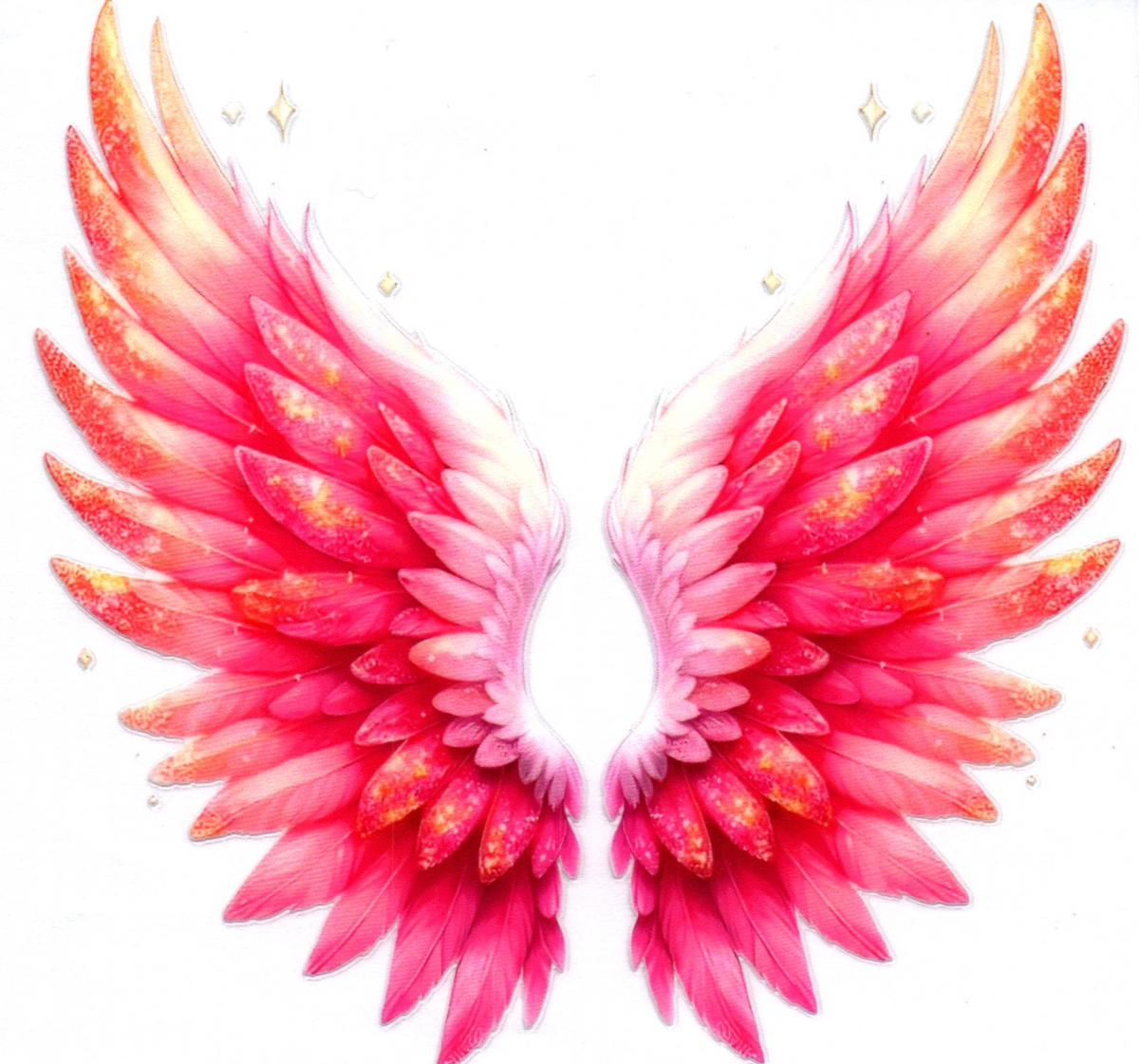 Pink/gold wings Single Decal 2