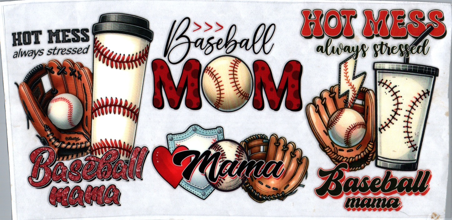 16 oz Hot mess always stressed baseball mom 28