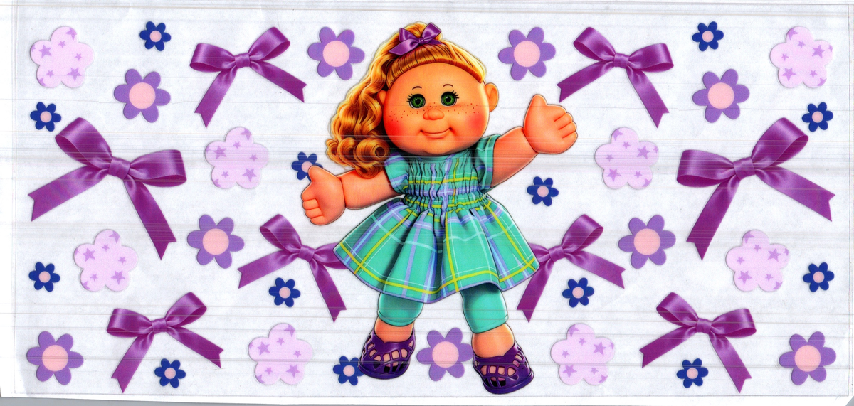 16 oz cabbage doll reddish purple bows assorted 283