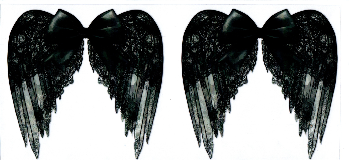 BLACK ANGEL WINGS DECALS