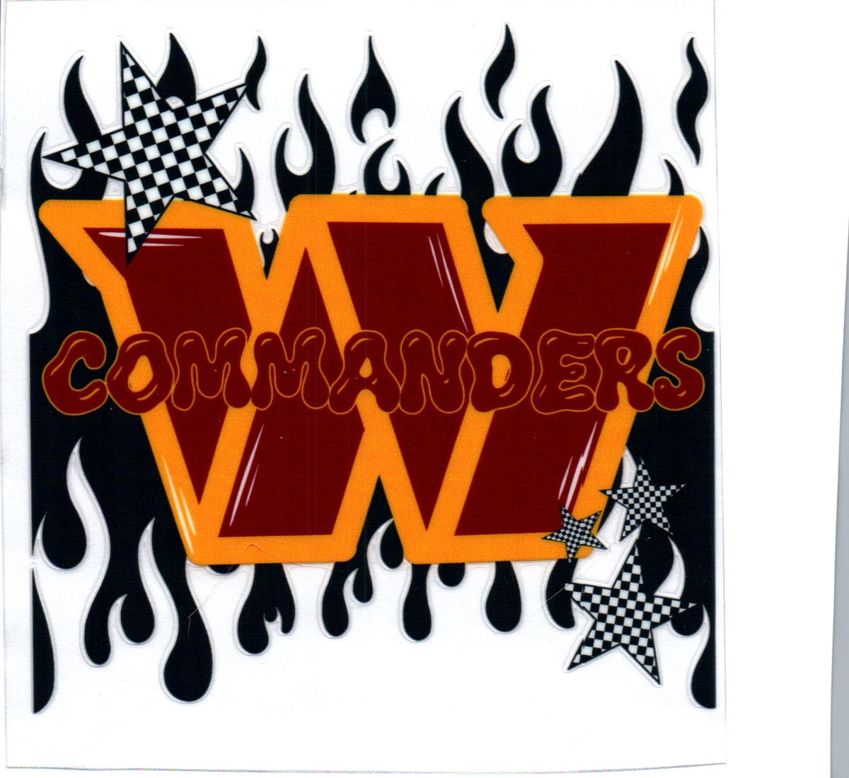 commanders dripping flames Single Decal football 28