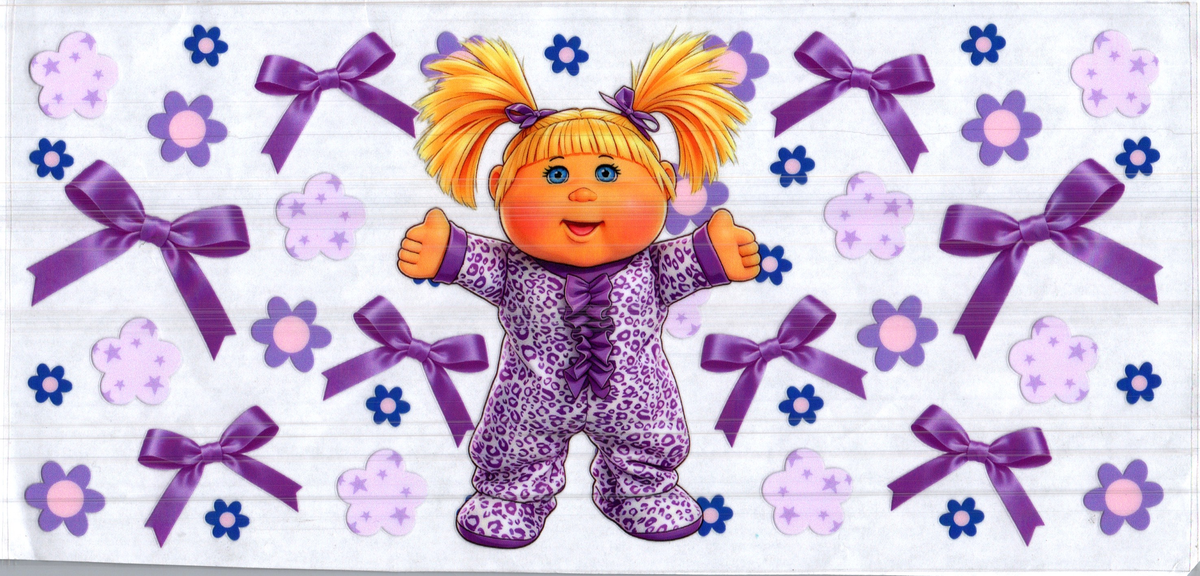 16 oz cabbage doll dk purple bows assorted 285