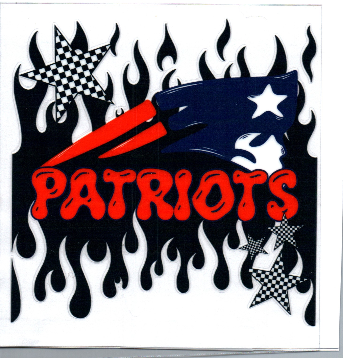 patriots dripping flames Single Decal football 30