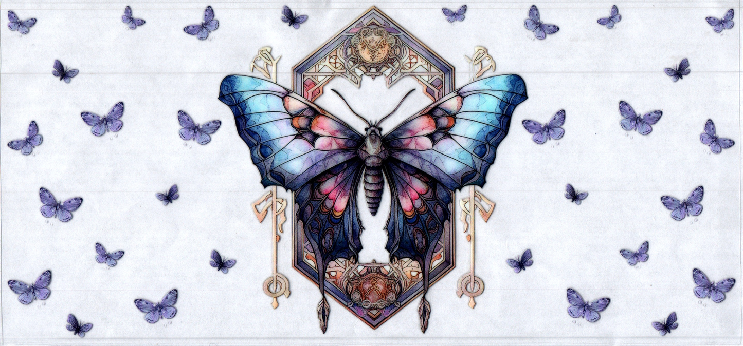 16oz Blue colorful Butterfly 31