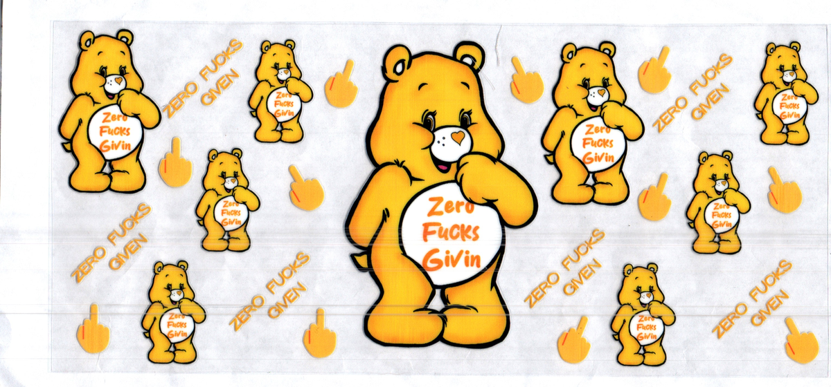 16 oz zero f***s givin orange bear misc 311