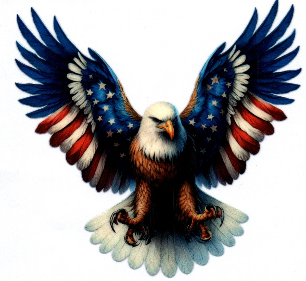 Flying Eagle w/Flag Wings forward facing Patriotic Decal