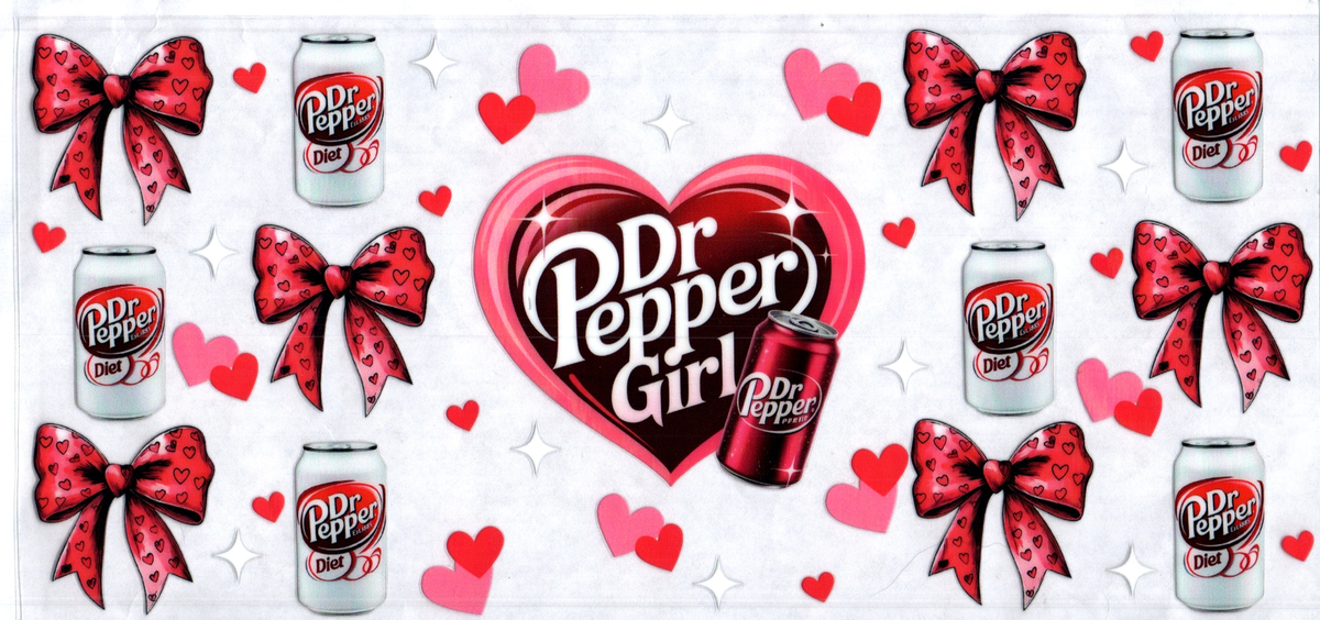 16oz dr pepper girl pink hearts & bows 312
