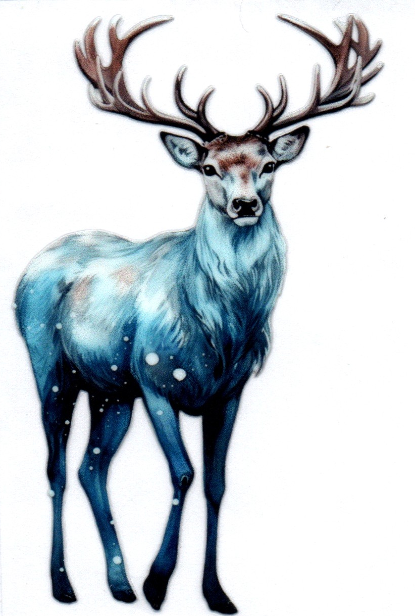 Blue/silver Deer Single Decal 31
