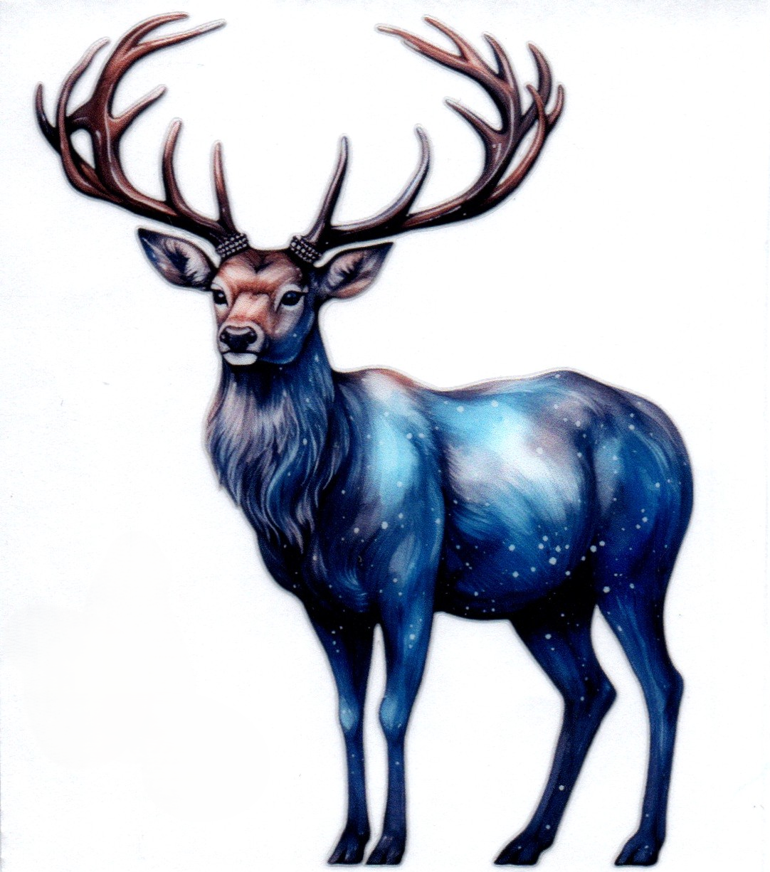 Blue/galaxy Deer Single Decal 32