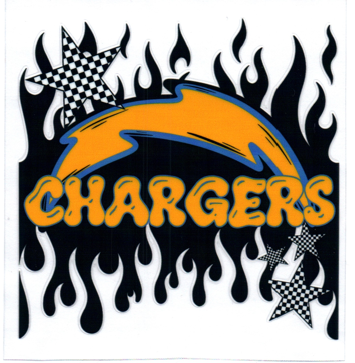 chargers dripping flames Single Decal football 33