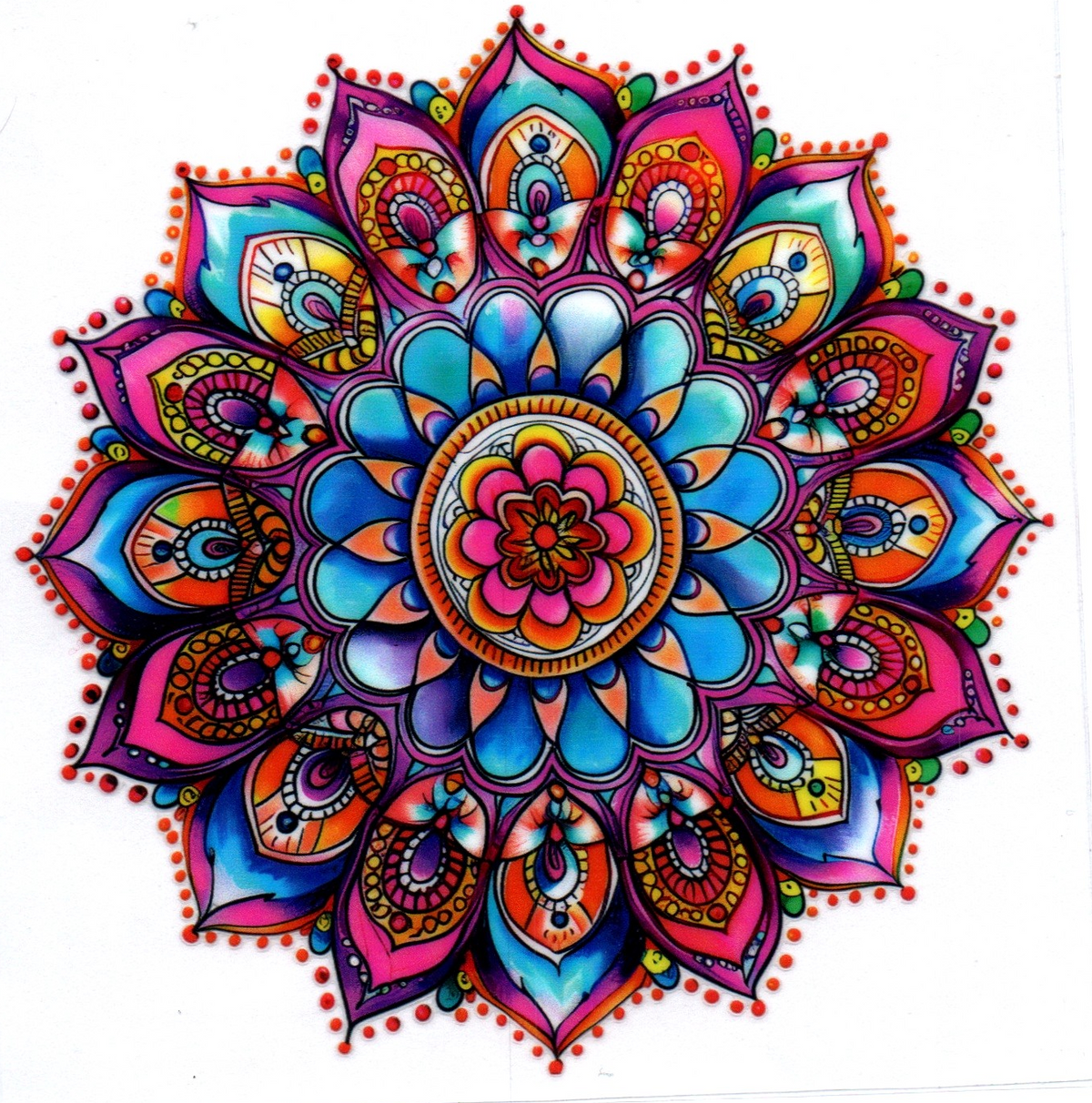 Multi-colored detailed Mandela 3 Single Decal