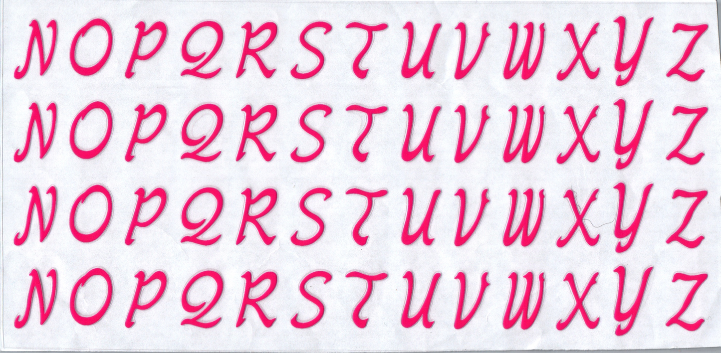 Hot Pink Letters 2 pieces
