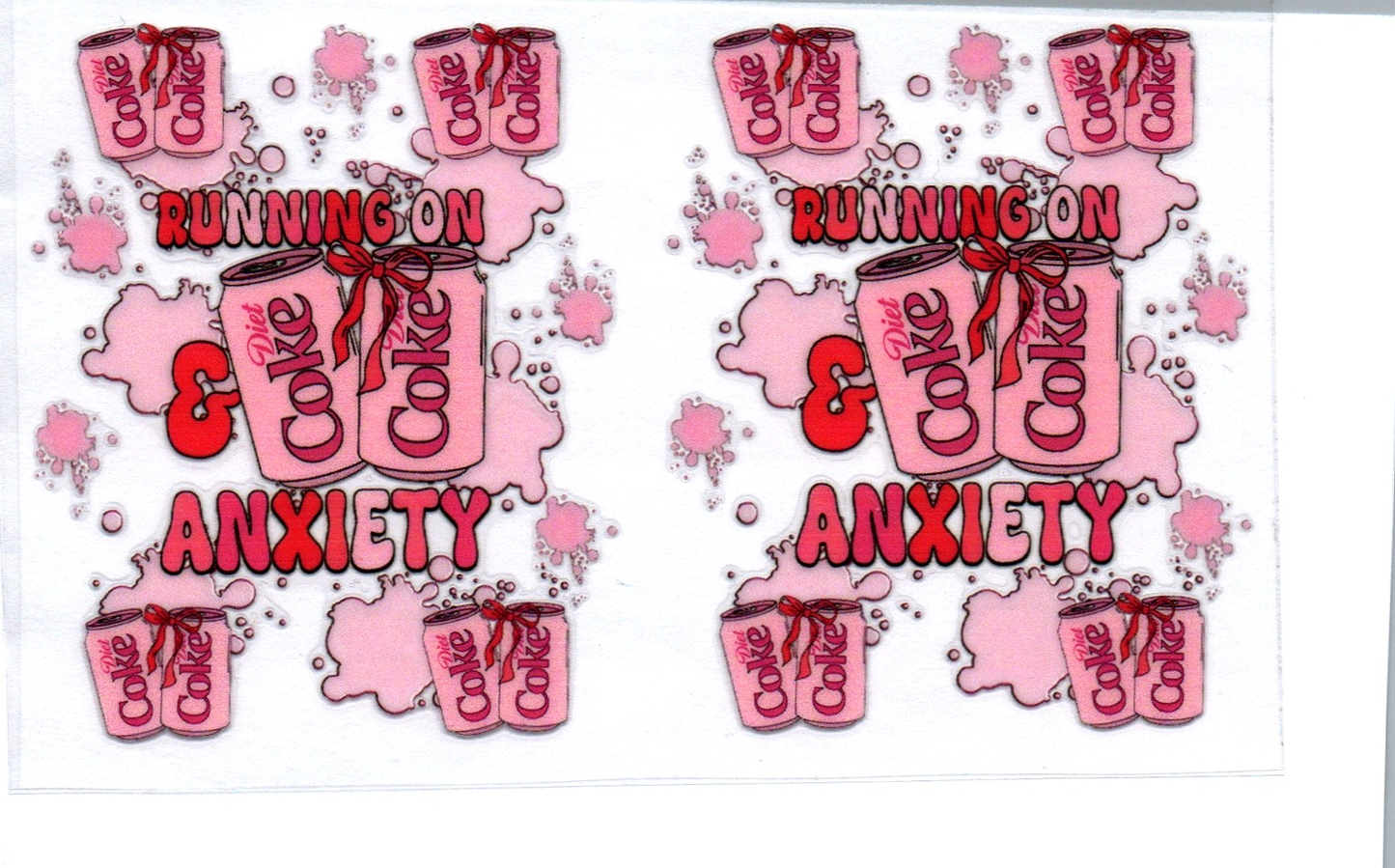 Pink Running on Anxiety & Diet Coke Spray Bottle Wrap 34A