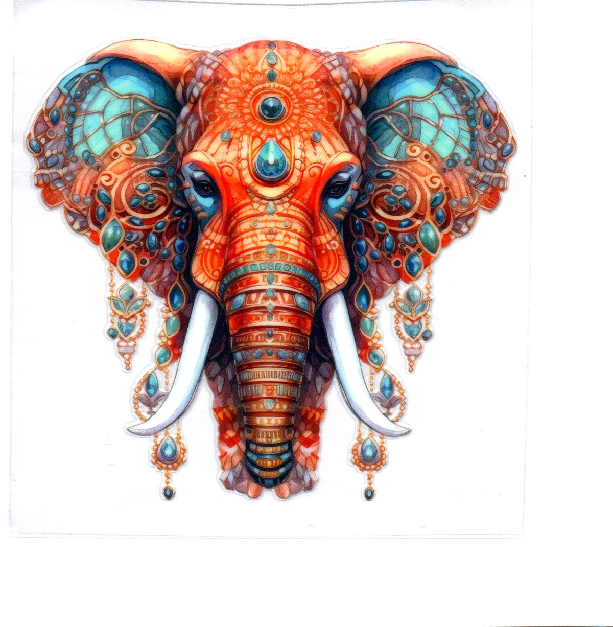 Jeweled Elephant Single Decal 34
