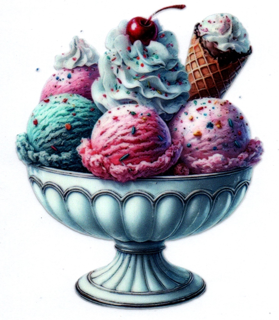 Ice cream sundae w/cone Logo 3 Single Decal