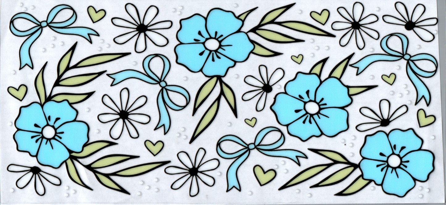 16 oz Blue Flowers 3