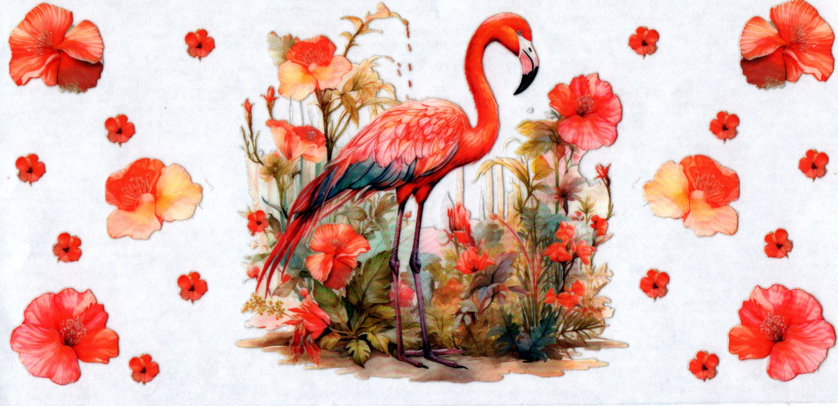 16 oz flamingo and flowers 36