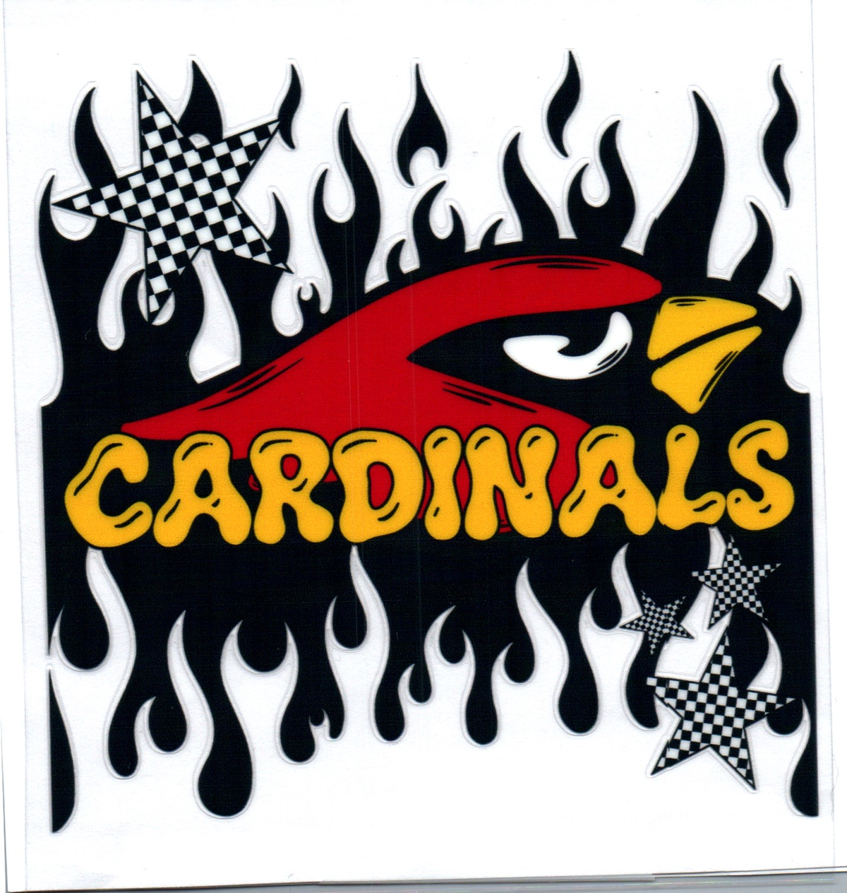 cardinals dripping flames Single Decal football 36