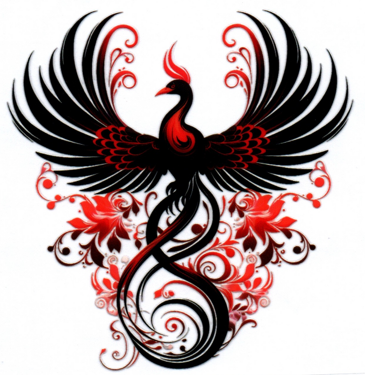 Black/Red Phoenix 3 Single Decal