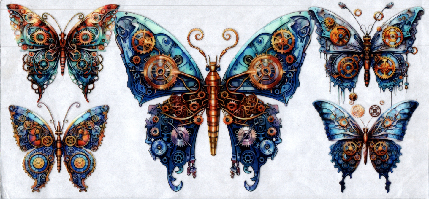 16oz Blue Butterfly Steampunk 37