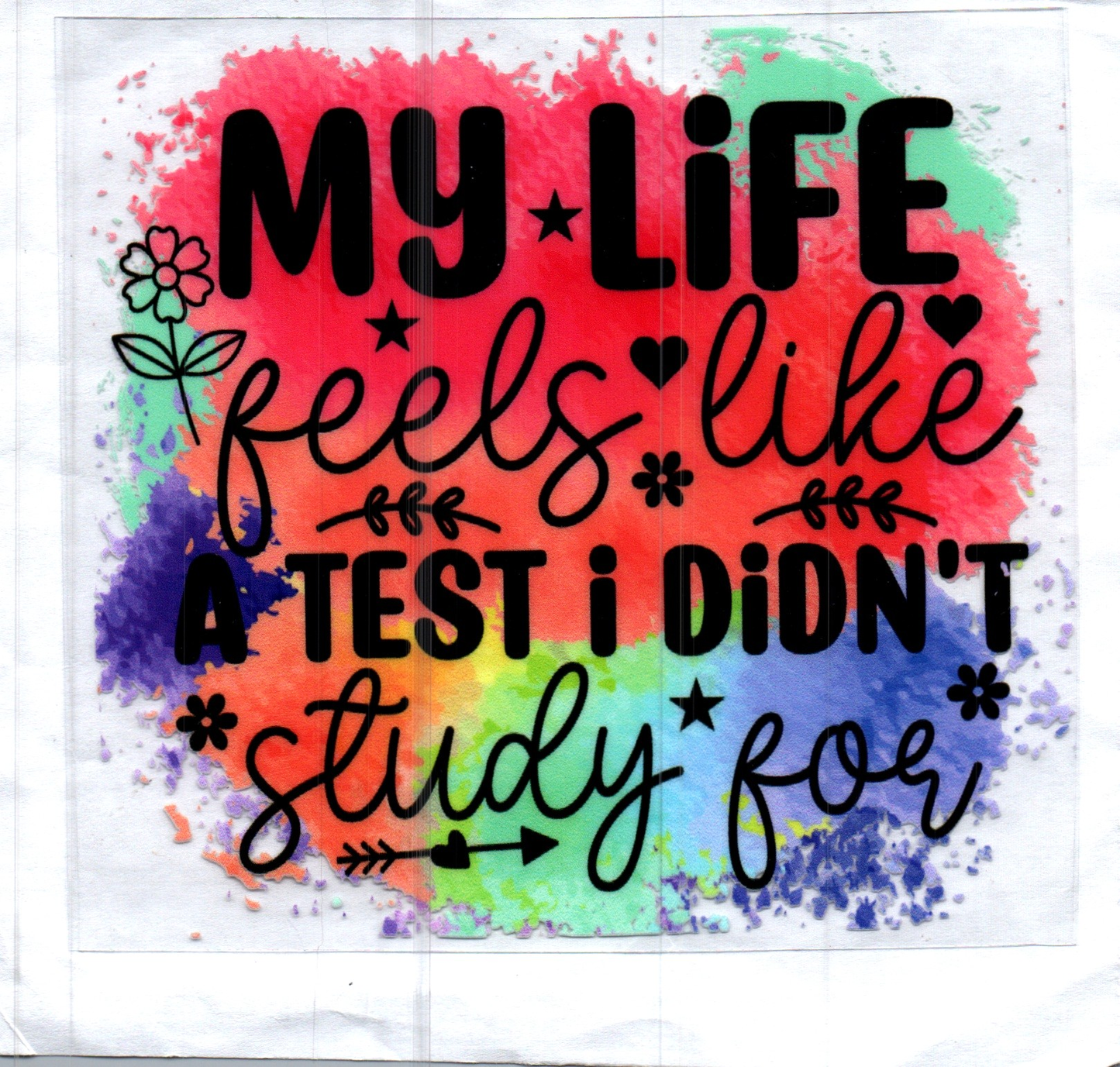 My life feels like a test I didn't study for Decal