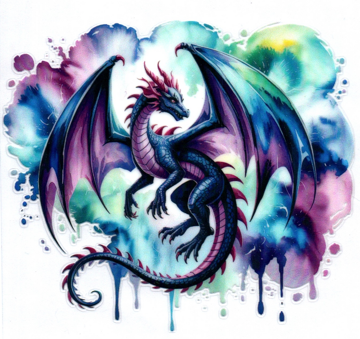 Purple/Blue/Green Dragon Single Decal 4