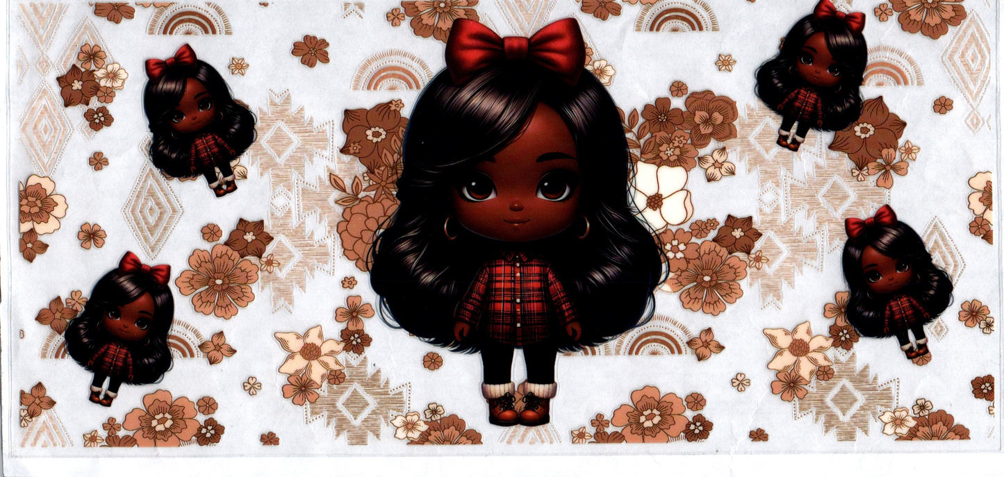 16oz Girl w/red flannel shirt