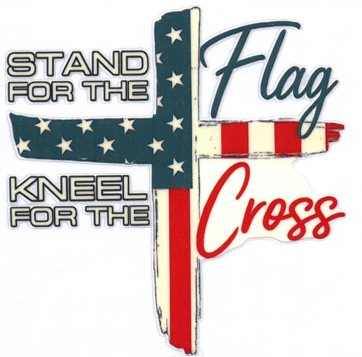 Flag Cross Stand for the flag... Faith Single Decal 4