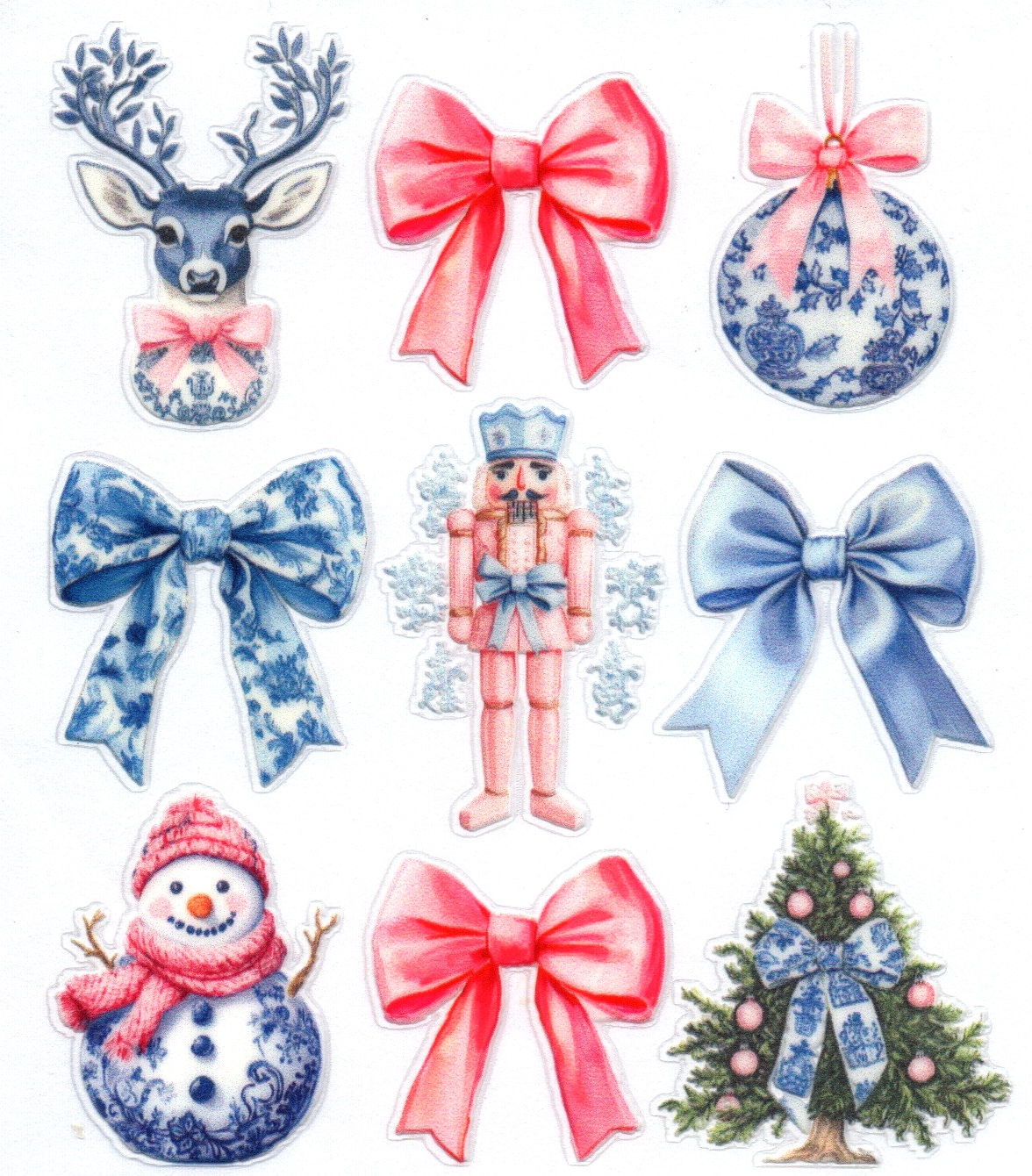 Blue/white/pink Christmas decorations Christmas Single Decal