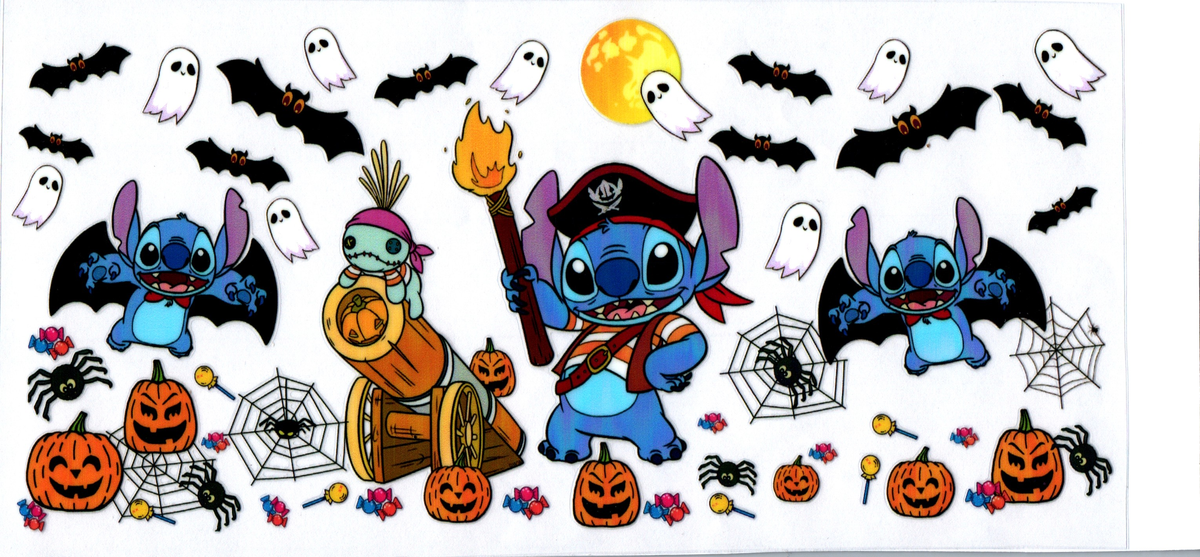 16oz Blue Guy pirate with bats Halloween 50