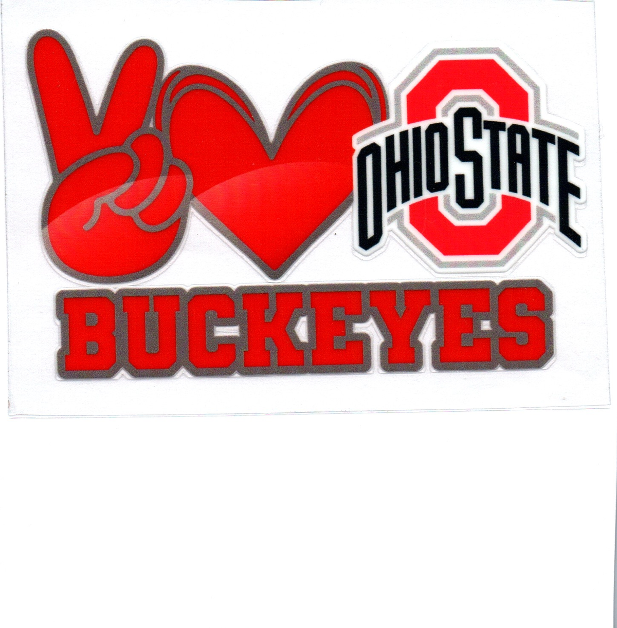 peace love buckeyes Single Decal football 53