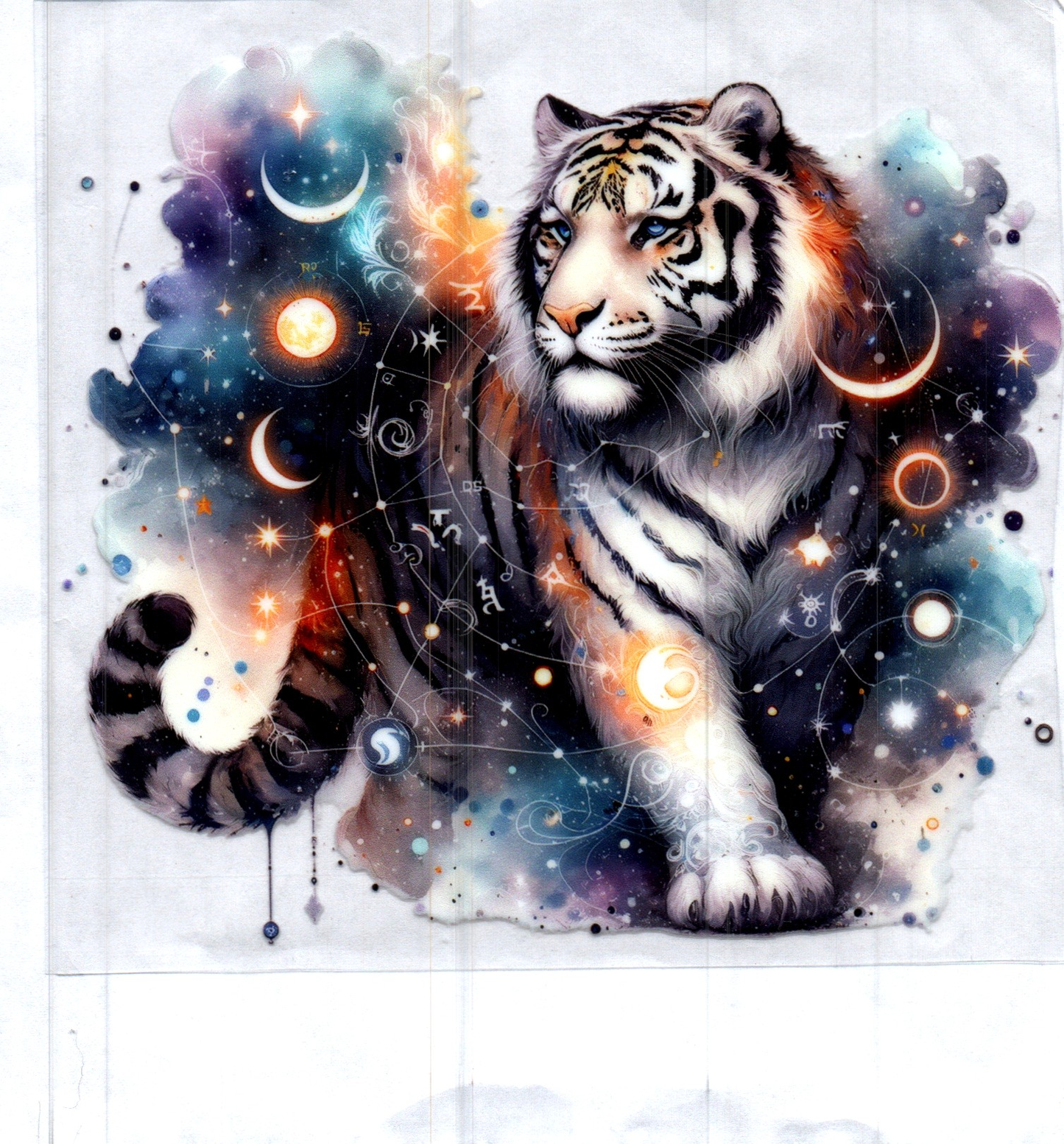 Tiger w/night sky Decal