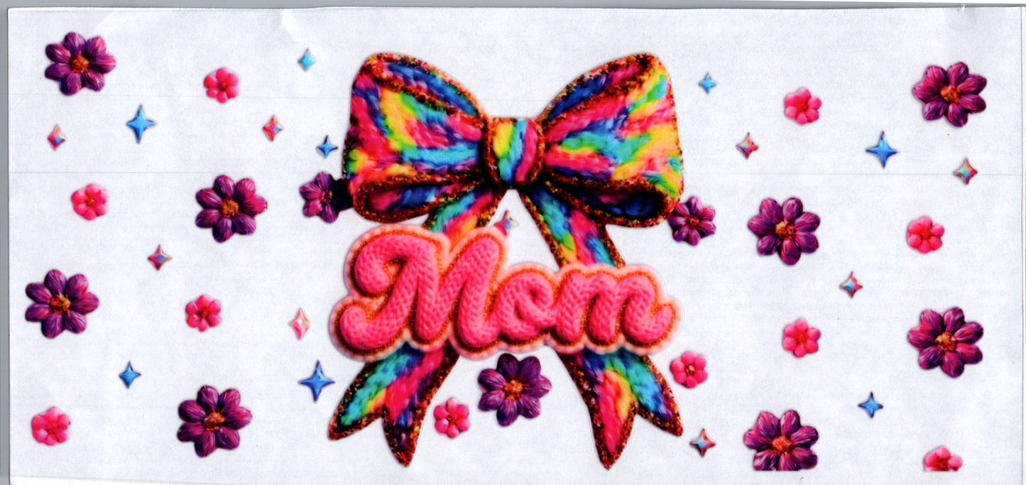 16oz Knitted Mama w/multi-colored bow