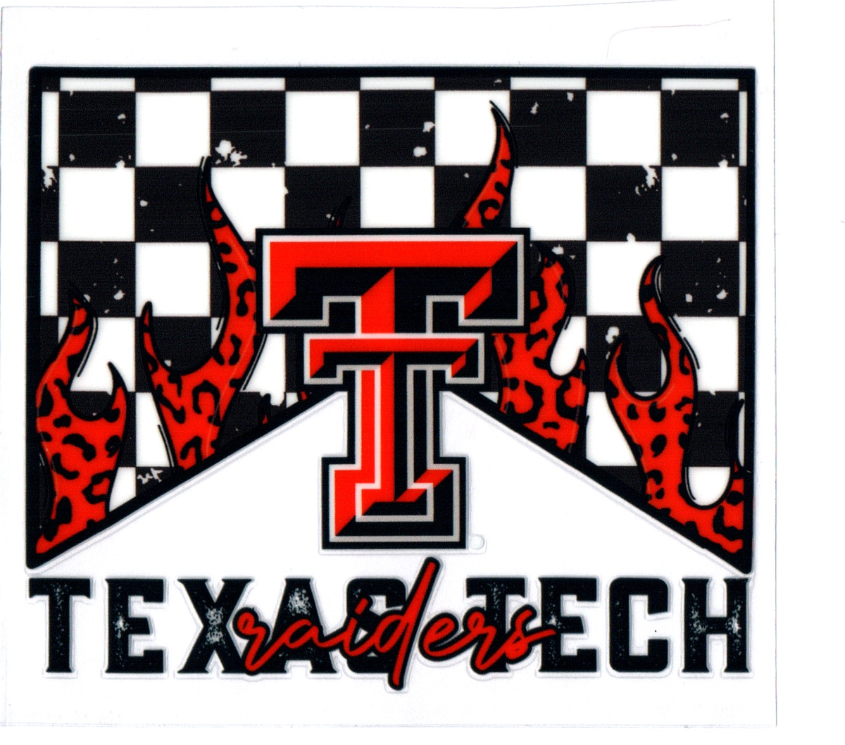 TX tech raiders checkered Single Decal football 5