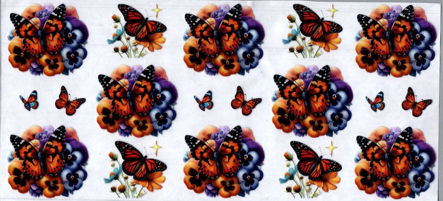 16oz Blue & Orange Butterflies 56